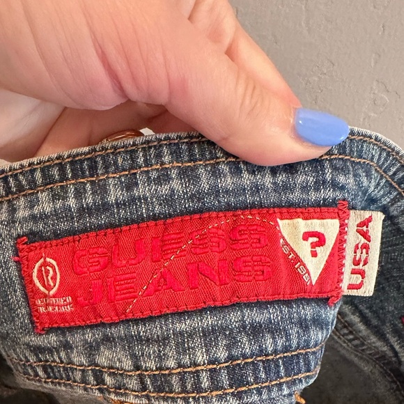 Vtg Y2K Guess Denim Mini Skirt Size 24 - Picture 3 of 8